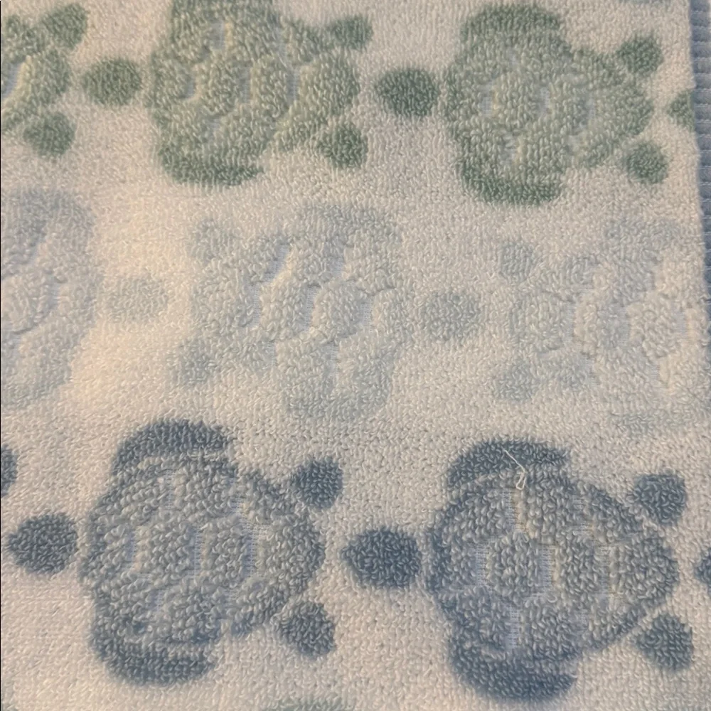 4pc CARO HOME 100% Cotton Tortuga Tile Bath Towel Set - Green/Blue